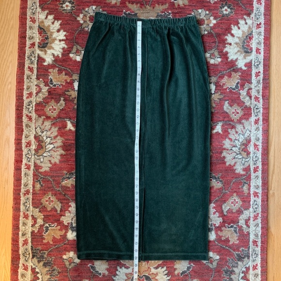 1980s dark green velour turtleneck top and long skirt set special occasion - Picture 10 of 13